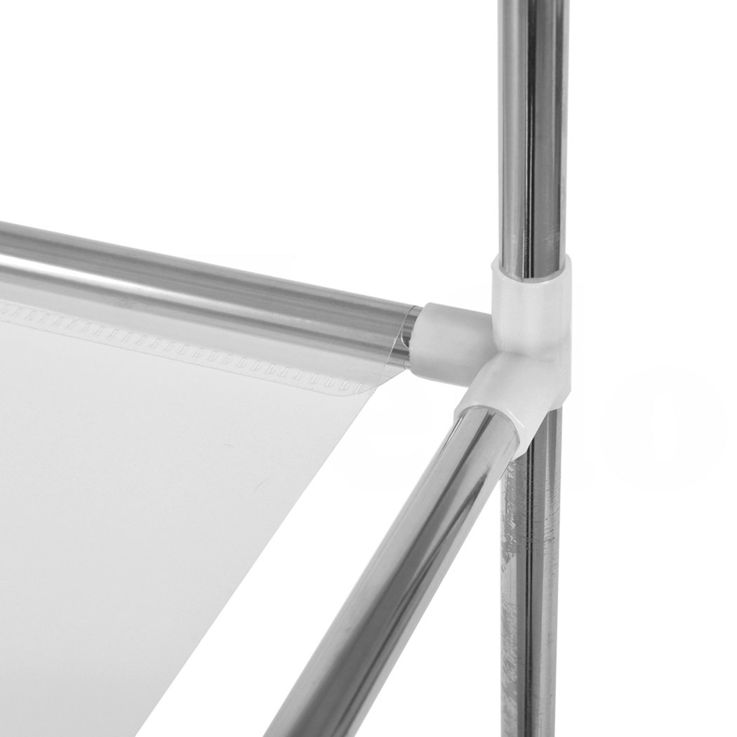 2 Tier Toilet Bathroom Laundry Rack Shelf Unit made of stainless steel, designed to fit above washing machines for extra storage.