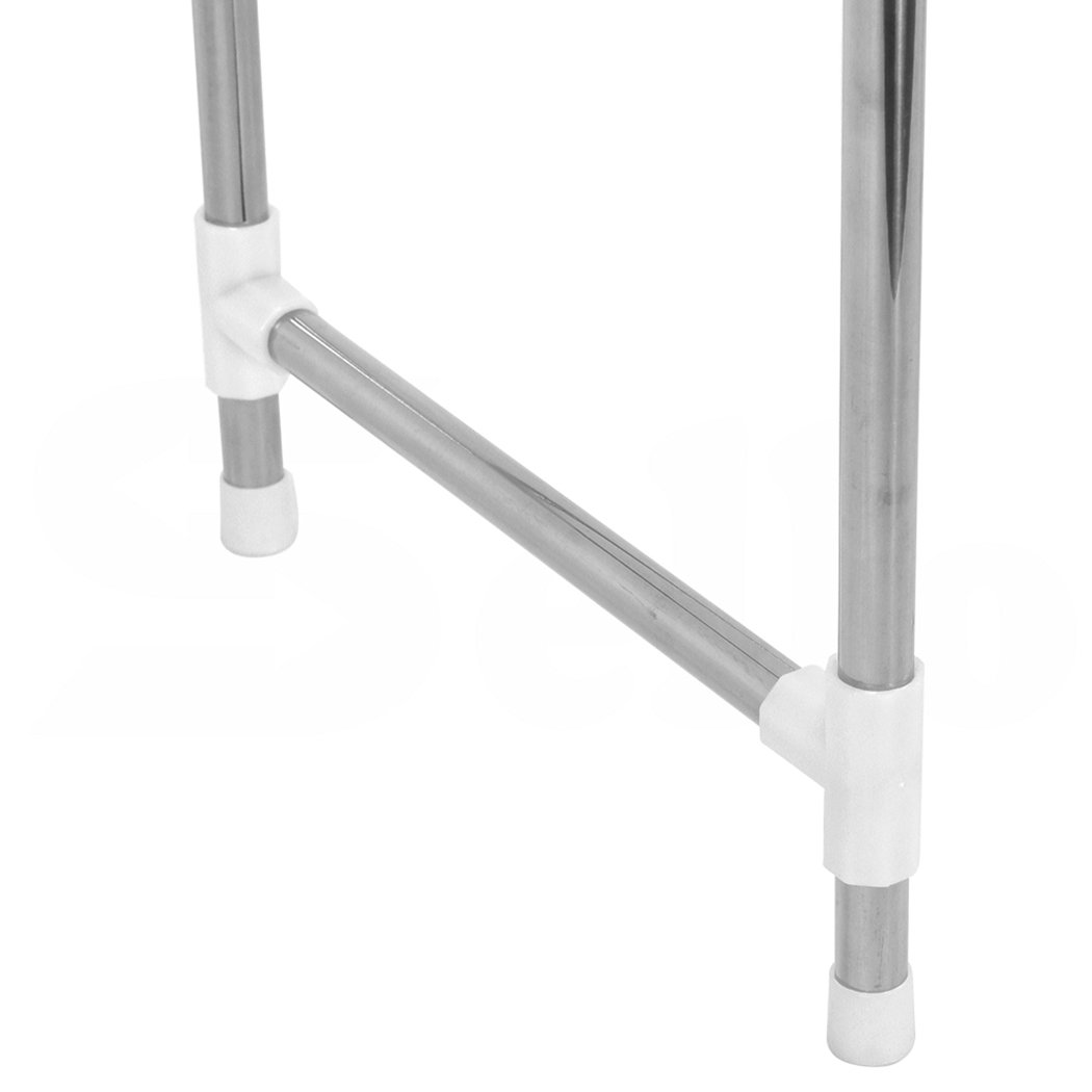 2 Tier Toilet Bathroom Laundry Rack Shelf Unit made of stainless steel, designed to fit above washing machines for extra storage.