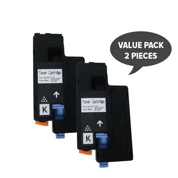 Two premium black generic toner cartridges for CP105 and CP205 printers, designed for high-quality printing.