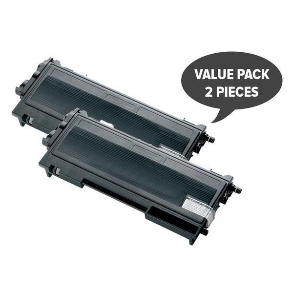 Two TN-155Bk Black Premium Generic Toner cartridges, designed for high-quality printing.