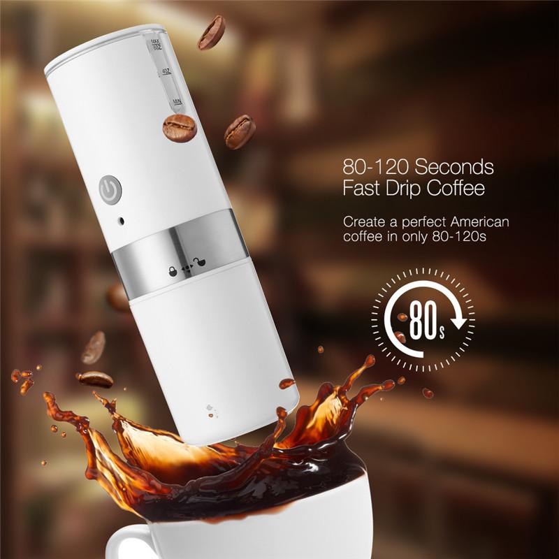 200ml Mini Coffee Machine Portable Coffee Maker in stainless steel, designed for manual espresso brewing, ideal for home and travel.