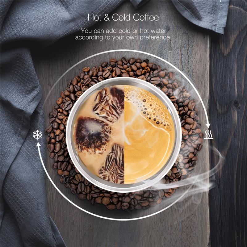 200ml Mini Coffee Machine Portable Coffee Maker in stainless steel, designed for manual espresso brewing, ideal for home and travel.