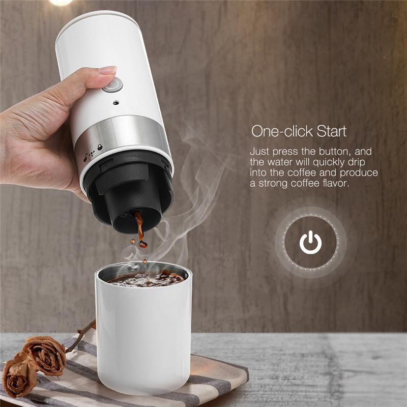200ml Mini Coffee Machine Portable Coffee Maker in stainless steel, designed for manual espresso brewing, ideal for home and travel.