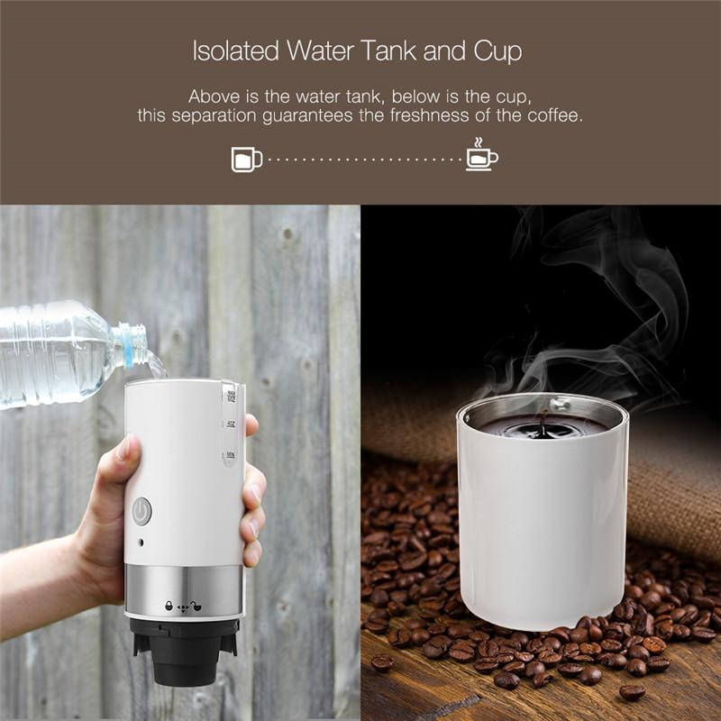 200ml Mini Coffee Machine Portable Coffee Maker in stainless steel, designed for manual espresso brewing, ideal for home and travel.
