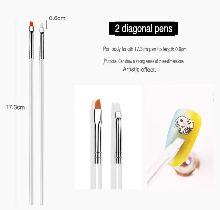 20PCS Nail Art Design Dotting Painting Drawing Polish Brush Pen set including various brushes and dotting tools for nail art.