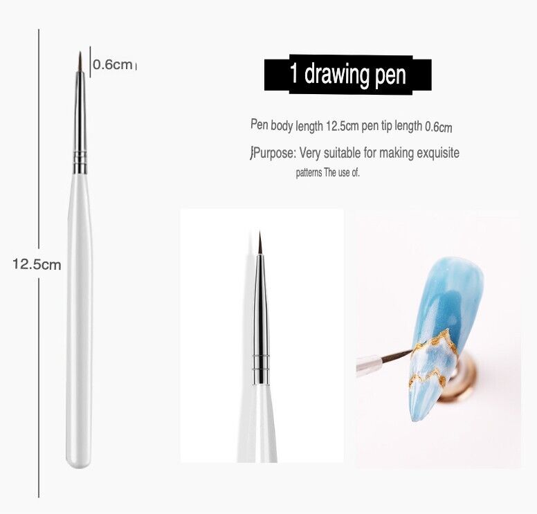 20PCS Nail Art Design Dotting Painting Drawing Polish Brush Pen set including various brushes and dotting tools for nail art.