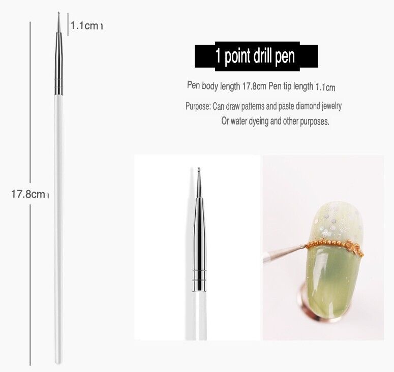 20PCS Nail Art Design Dotting Painting Drawing Polish Brush Pen set including various brushes and dotting tools for nail art.