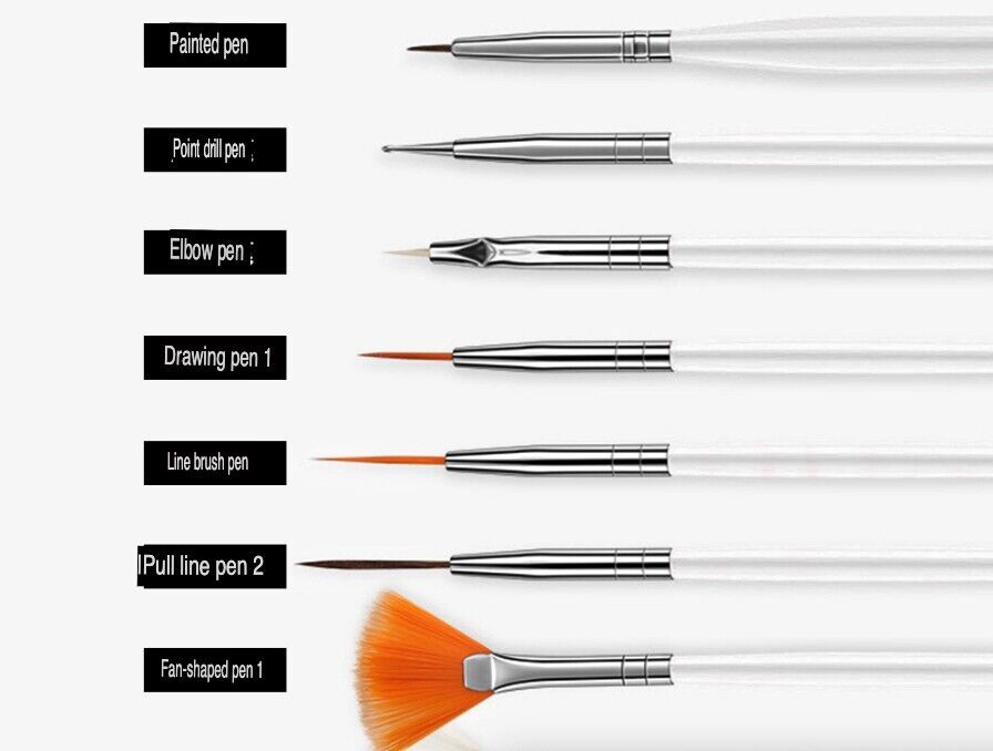20PCS Nail Art Design Dotting Painting Drawing Polish Brush Pen set including various brushes and dotting tools for nail art.