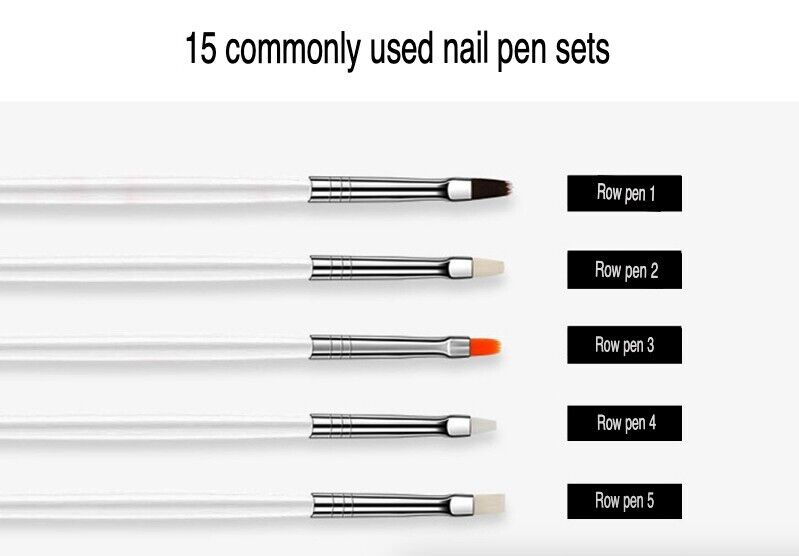 20PCS Nail Art Design Dotting Painting Drawing Polish Brush Pen set including various brushes and dotting tools for nail art.