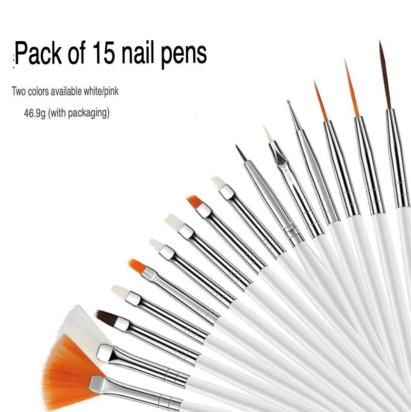 20PCS Nail Art Design Dotting Painting Drawing Polish Brush Pen set including various brushes and dotting tools for nail art.
