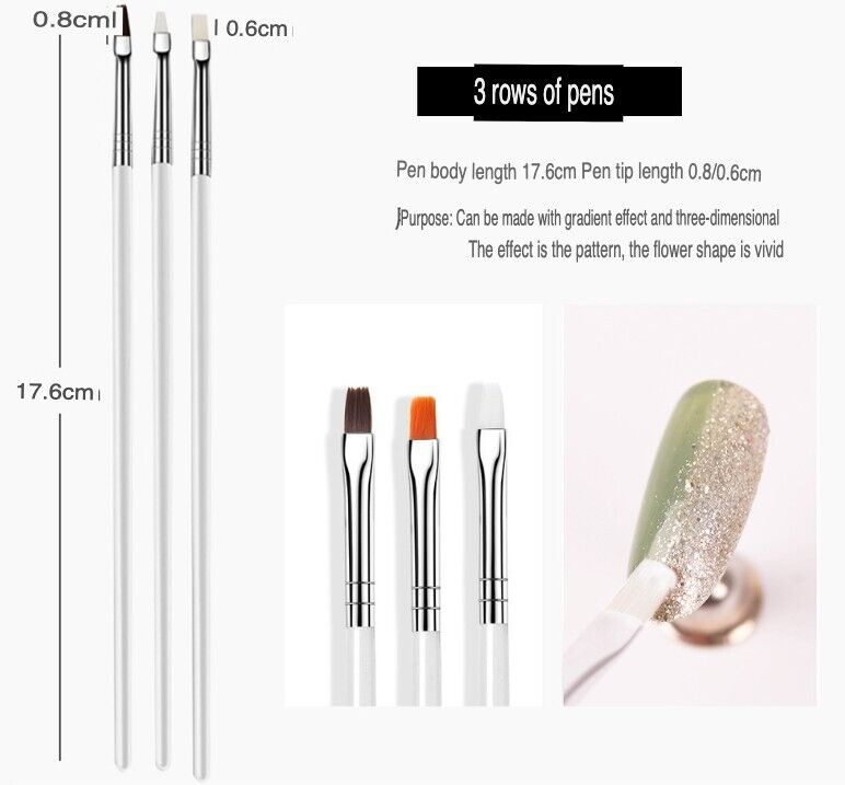 20PCS Nail Art Design Dotting Painting Drawing Polish Brush Pen set including various brushes and dotting tools for nail art.
