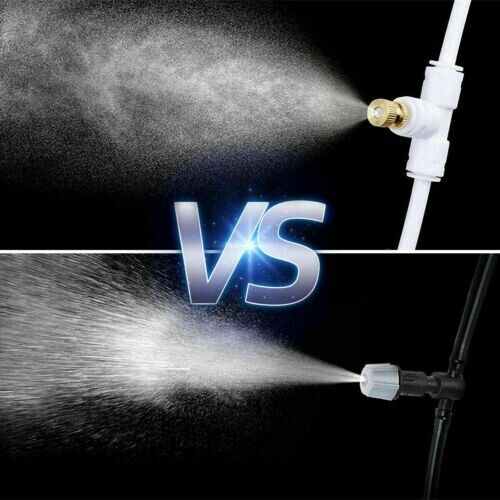 20x Brass Misting Nozzles Mister Sprinkler system for outdoor cooling, featuring brass construction and fine mist technology.