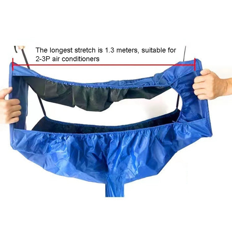 2-3P Air Conditioner Cleaning Cover with Drain Outlet, showcasing its waterproof fabric and elastic cord design for secure fitting.