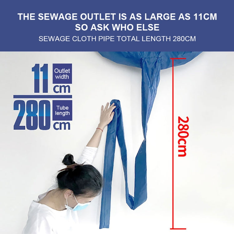 2-3P Air Conditioner Cleaning Cover with Drain Outlet, showcasing its waterproof fabric and elastic cord design for secure fitting.