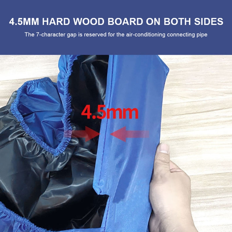 2-3P Air Conditioner Cleaning Cover with Drain Outlet, showcasing its waterproof fabric and elastic cord design for secure fitting.