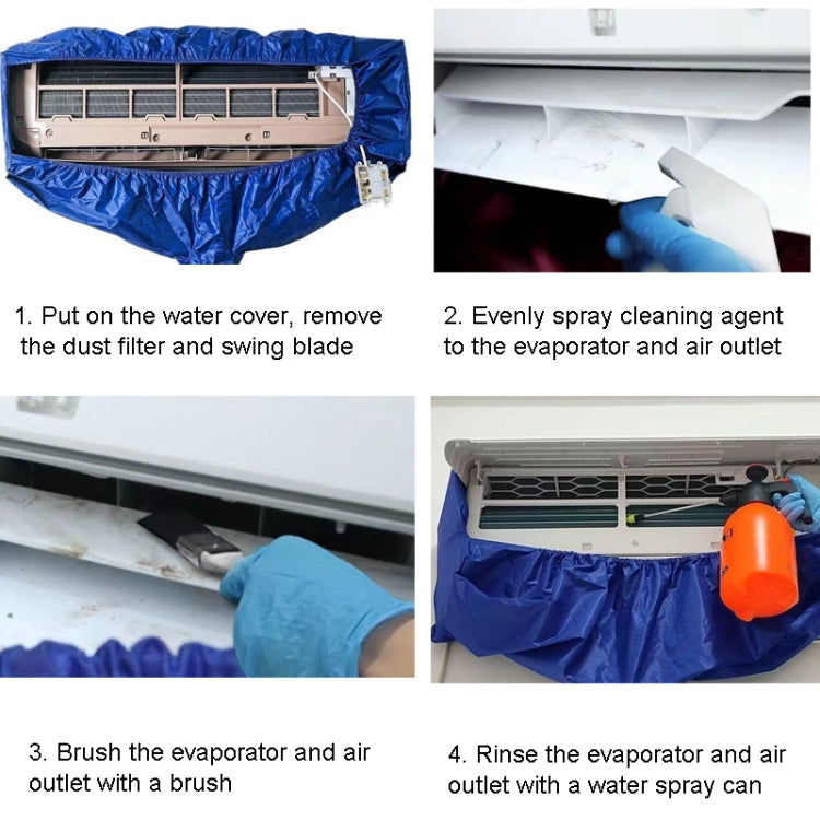 2-3P Air Conditioner Cleaning Cover with Drain Outlet, showcasing its waterproof fabric and elastic cord design for secure fitting.