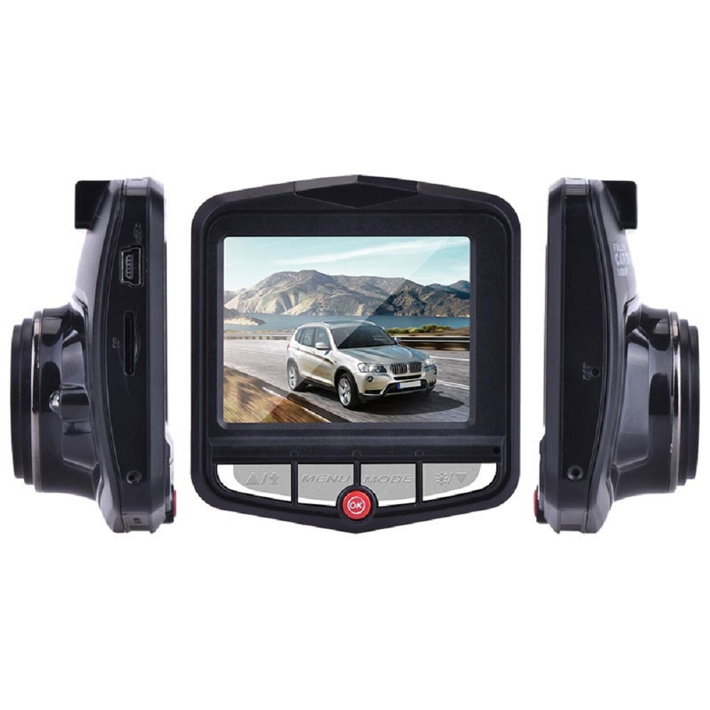 2.4 inch Full HD 1080P Dash Cam with night vision and wide-angle lens, designed for front or rear installation in vehicles.