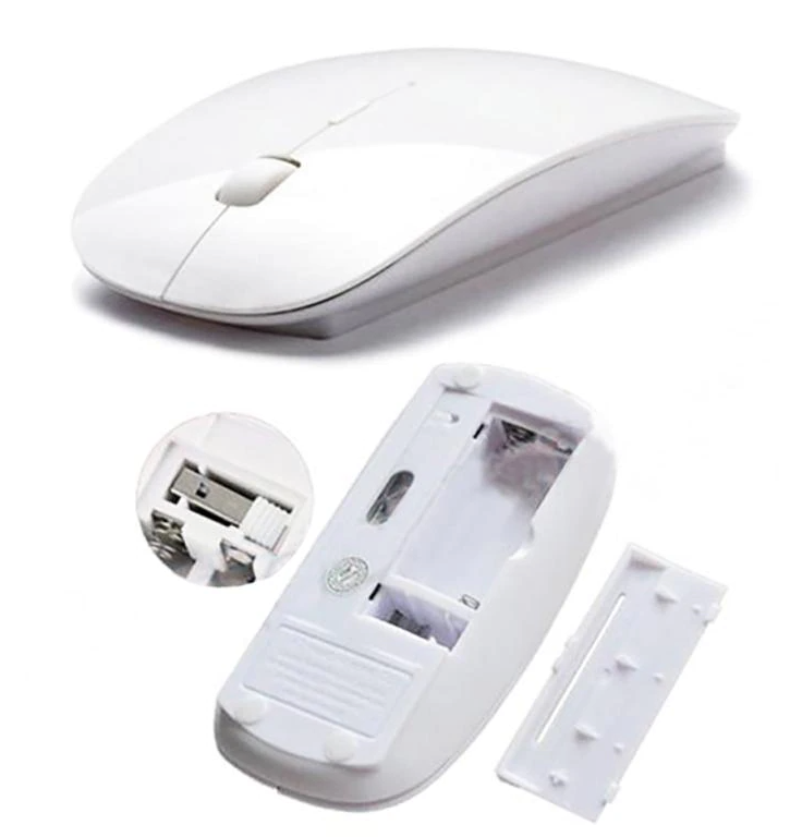 2.4GHz USB Wireless Optical Mouse designed for Apple Mac and MacBook Pro/Air, featuring a sleek design and ergonomic shape.
