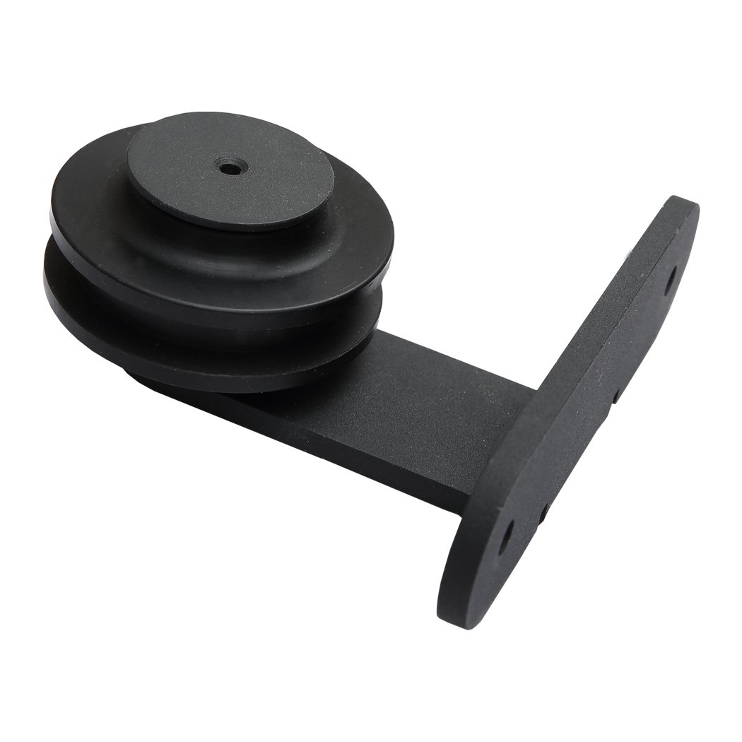 2.44M Antique Classic Style Double Sliding Barn Door Hardware Track featuring heavy-duty carbon steel construction and smooth operation wheels.