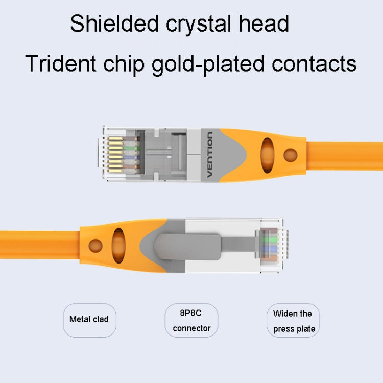 25m CAT6 Gigabit Ethernet Double Shielded Cable with RJ-45 connectors, showcasing its durable design and flexible body.