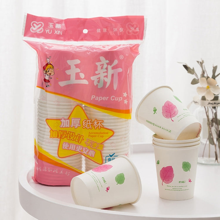 A pack of 25 disposable paper cups made from thickened wood pulp, featuring a smooth round mouth and eco-friendly design.