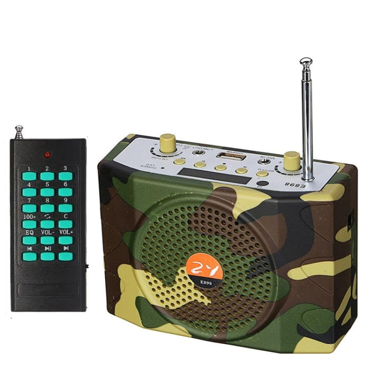 25W Bluetooth Voice Amplifier Bird Hunting Speaker with camouflage bag, showcasing its robust design and features.