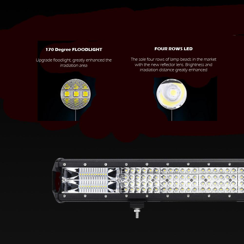 28 inch Philips LED Light Bar with quad row combo beam, showcasing its robust design and bright LED lights.