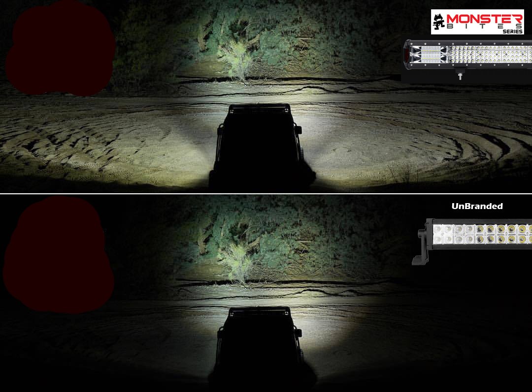 28 inch Philips LED Light Bar with quad row combo beam, showcasing its robust design and bright LED lights.