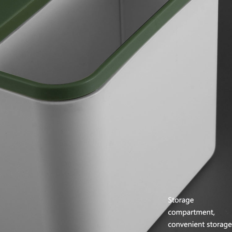 Blue and white round tissue box with a frosted surface and anti-skid bottom, perfect for home or office use.