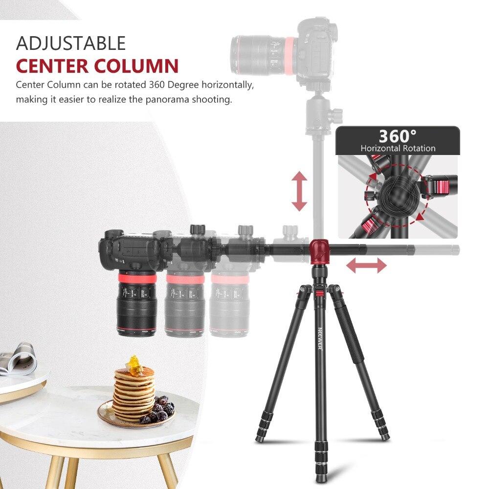 2-in-1 Camera Tripod Monopod featuring a 360-degree rotatable center column, made from high-density aluminum alloy, ideal for various camera types.