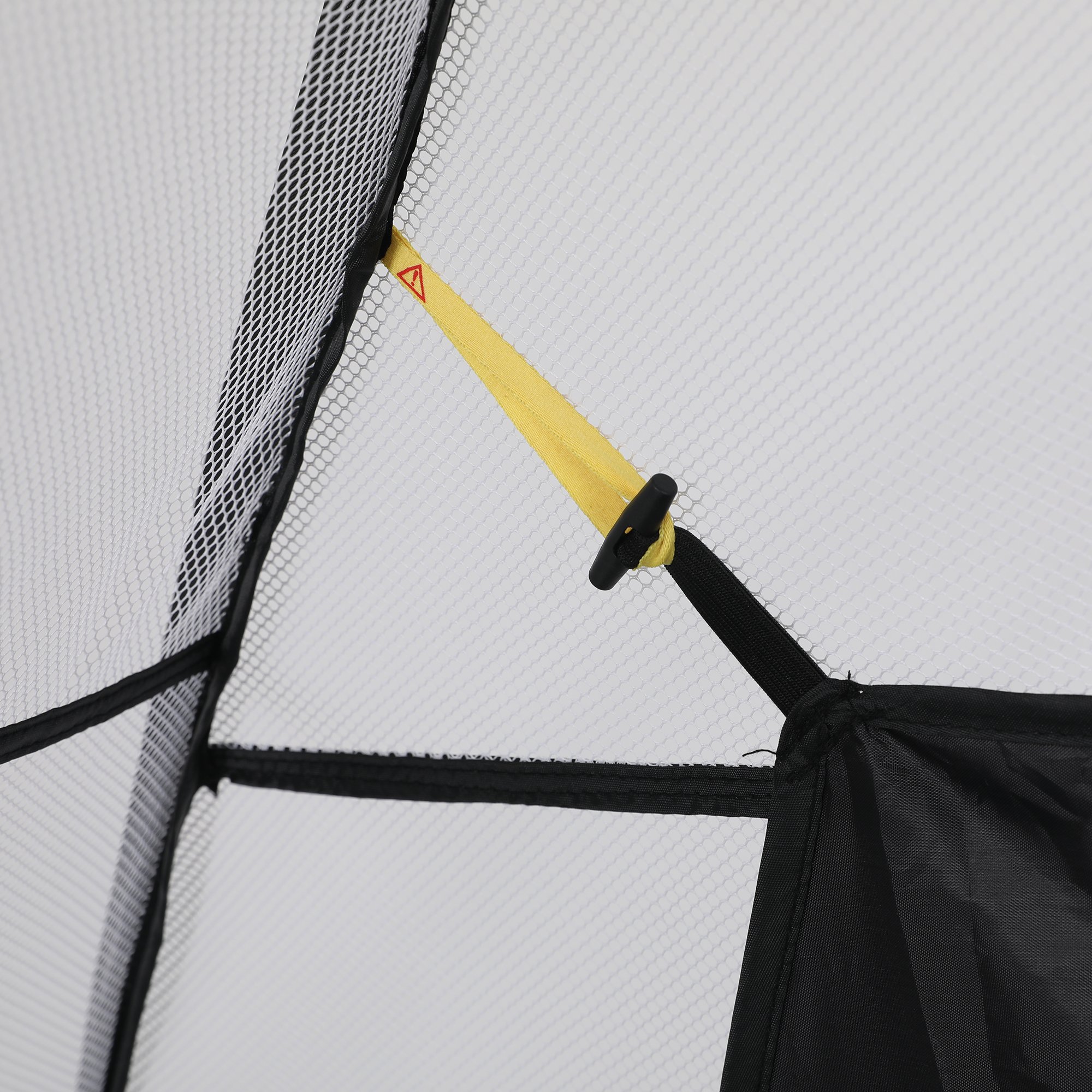 2M Golf Practice Net set up in a backyard, showcasing its ultra-wide design and sturdy construction with a target.