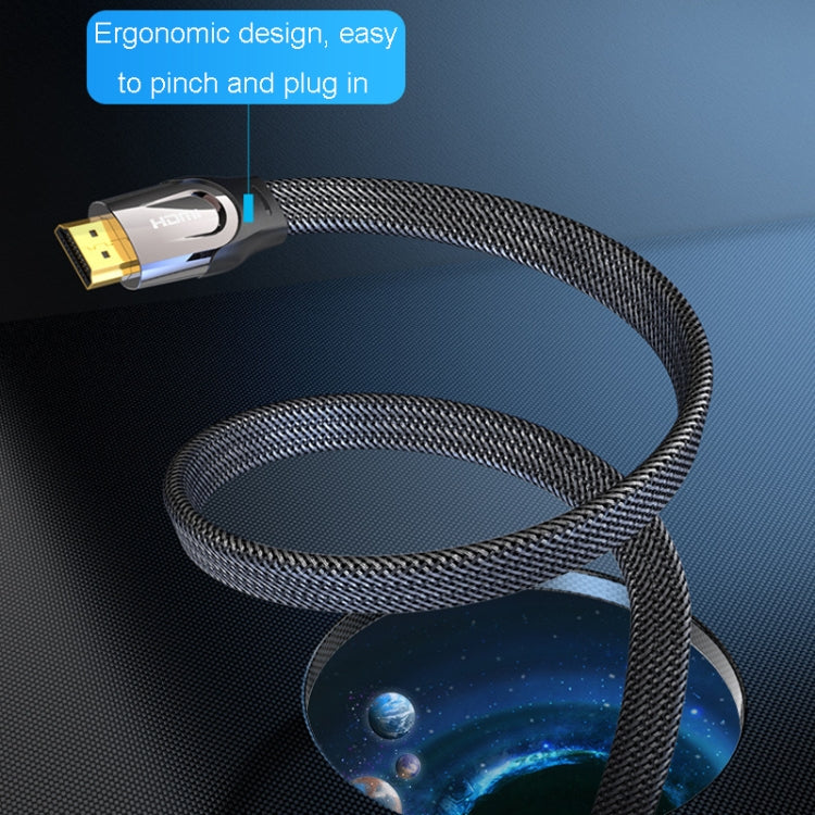 2m VenTion HDMI Round Cable showcasing its nylon braided design and gold-plated connectors for high-definition signal transmission.