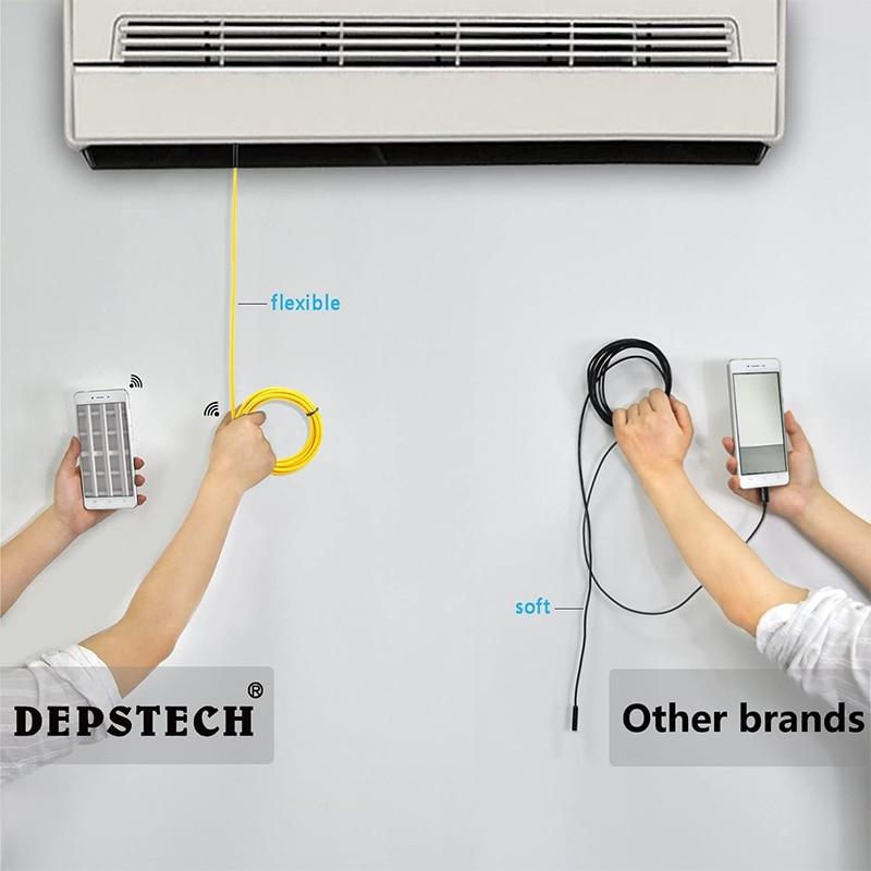 2MP/5MP Wireless Industrial Endoscope Zoom Camera with LED lights and flexible inspection snake design.