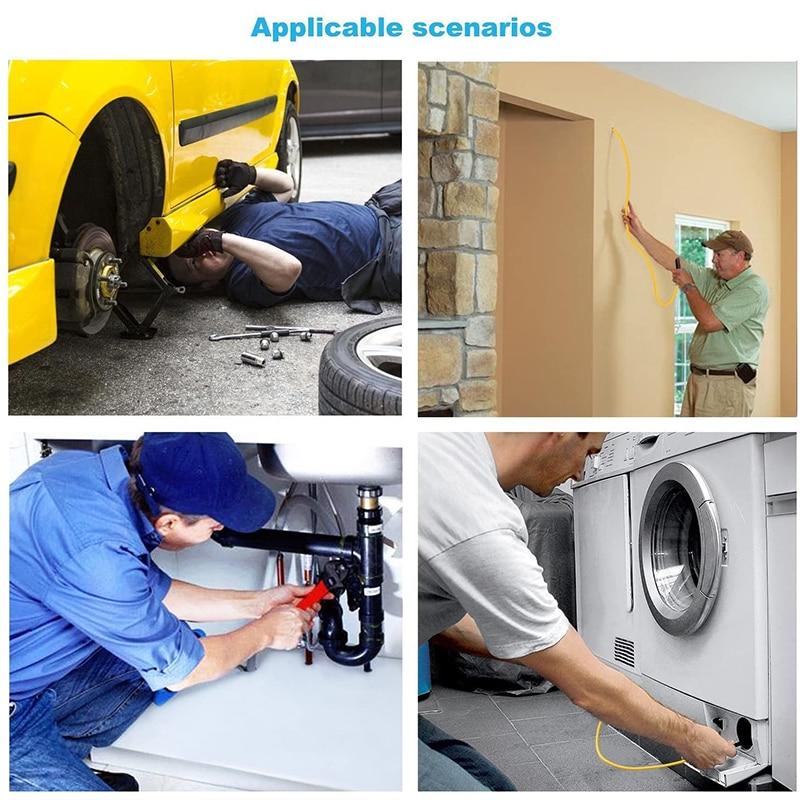 2MP/5MP Wireless Industrial Endoscope Zoom Camera with LED lights and flexible inspection snake design.