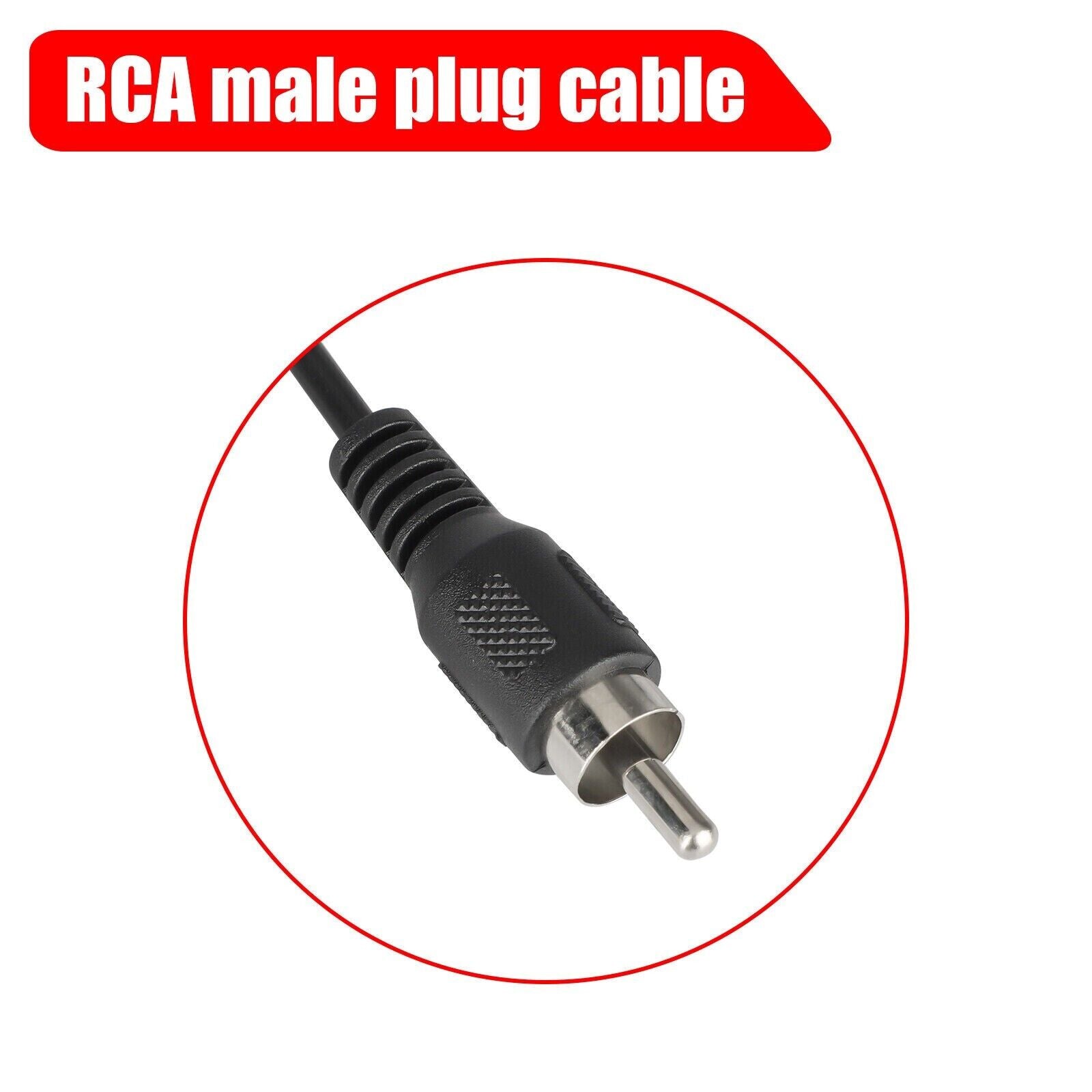 Two 10-foot RCA male plug to bare wire audio cables, ideal for connecting speakers and subwoofers.