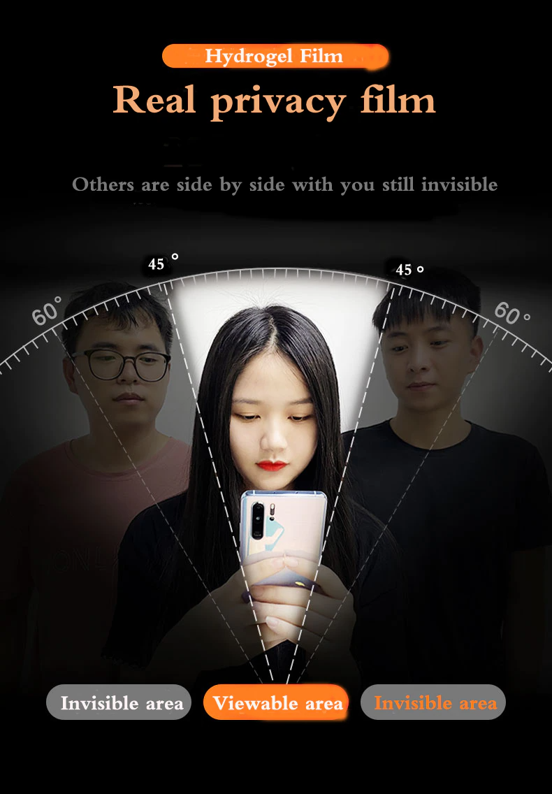 2-Pack Anti-Spy Privacy Hydrogel Screen Protector designed for Samsung S23, showcasing its features and compatibility.