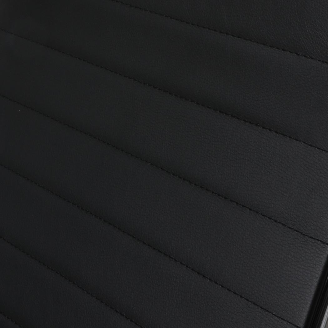 Two stylish office chairs with PU leather upholstery and chrome base, designed for comfort and ergonomic support.