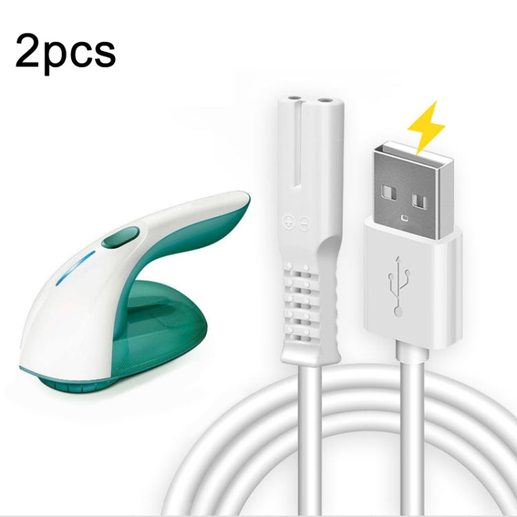 Two USB charging cables designed for Philips CONFU SUPOR hair ball trimmers, showcasing their durable and flexible design.
