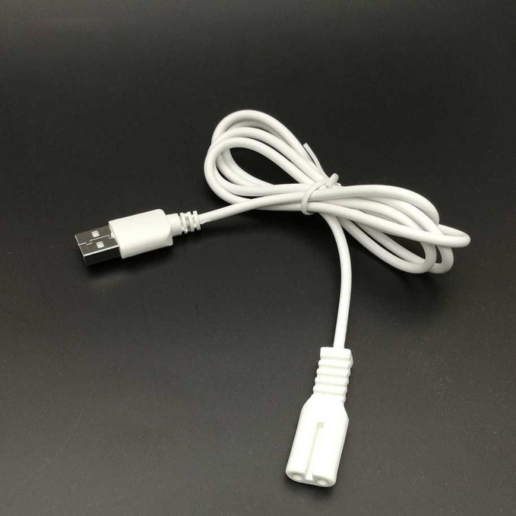 Two USB charging cables designed for Philips CONFU SUPOR hair ball trimmers, showcasing their durable and flexible design.