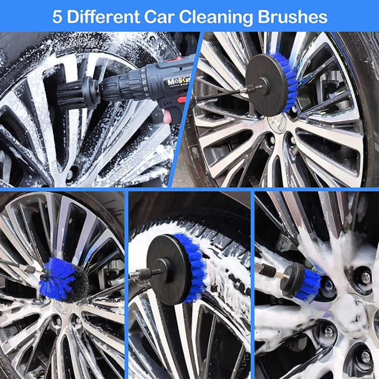 22pcs WRS-CS29 Car Wash Cleaning Brush Set with various brushes for car interior cleaning, featuring durable materials and hexagonal connecting rods.
