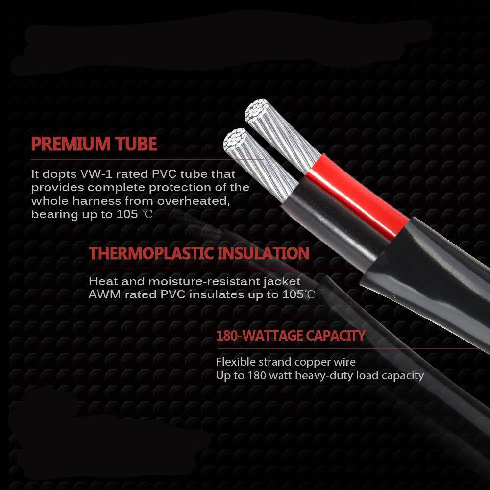 2way LED Universal Driving Light Wiring Loom Harness with mouse style switch and automotive relay, designed for 12V and 24V systems.