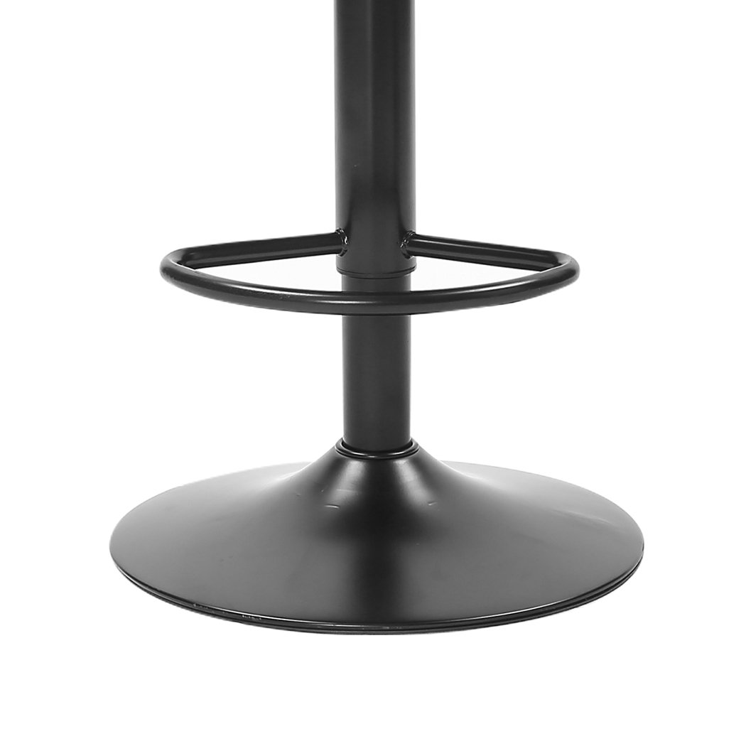 Set of two stylish bar stools with swivel seats, upholstered in premium grey PU leather, featuring a sturdy steel frame and adjustable height.