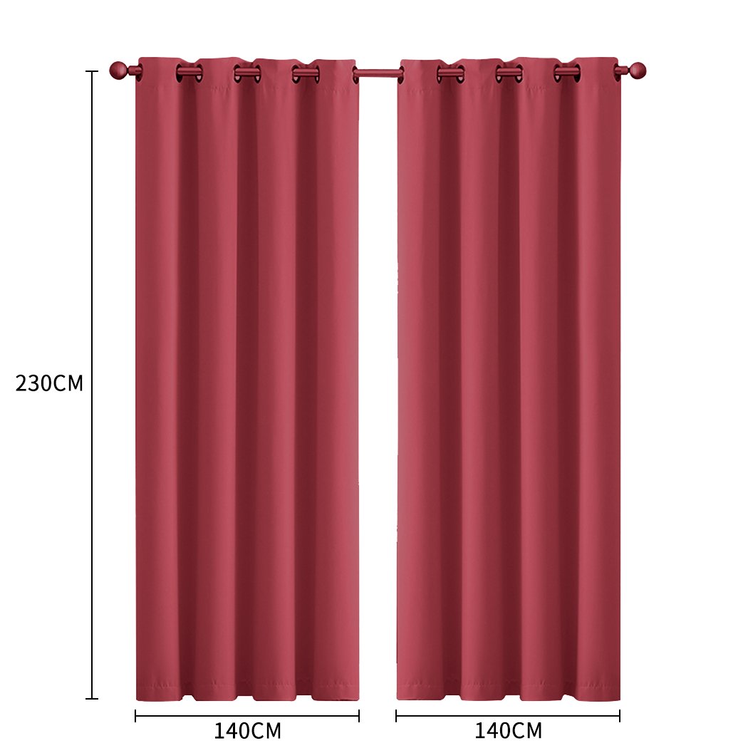 Elegant 2x Blockout Curtains Panels in vibrant color, featuring eyelet design and triple weave fabric for effective room darkening.