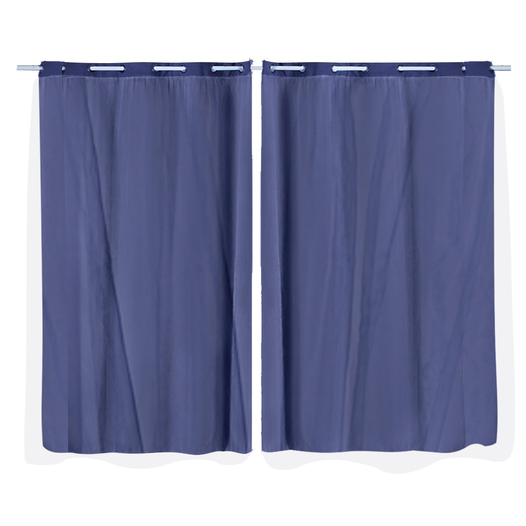 Two elegant blockout curtain panels with gauze, showcasing a stylish design for room darkening.