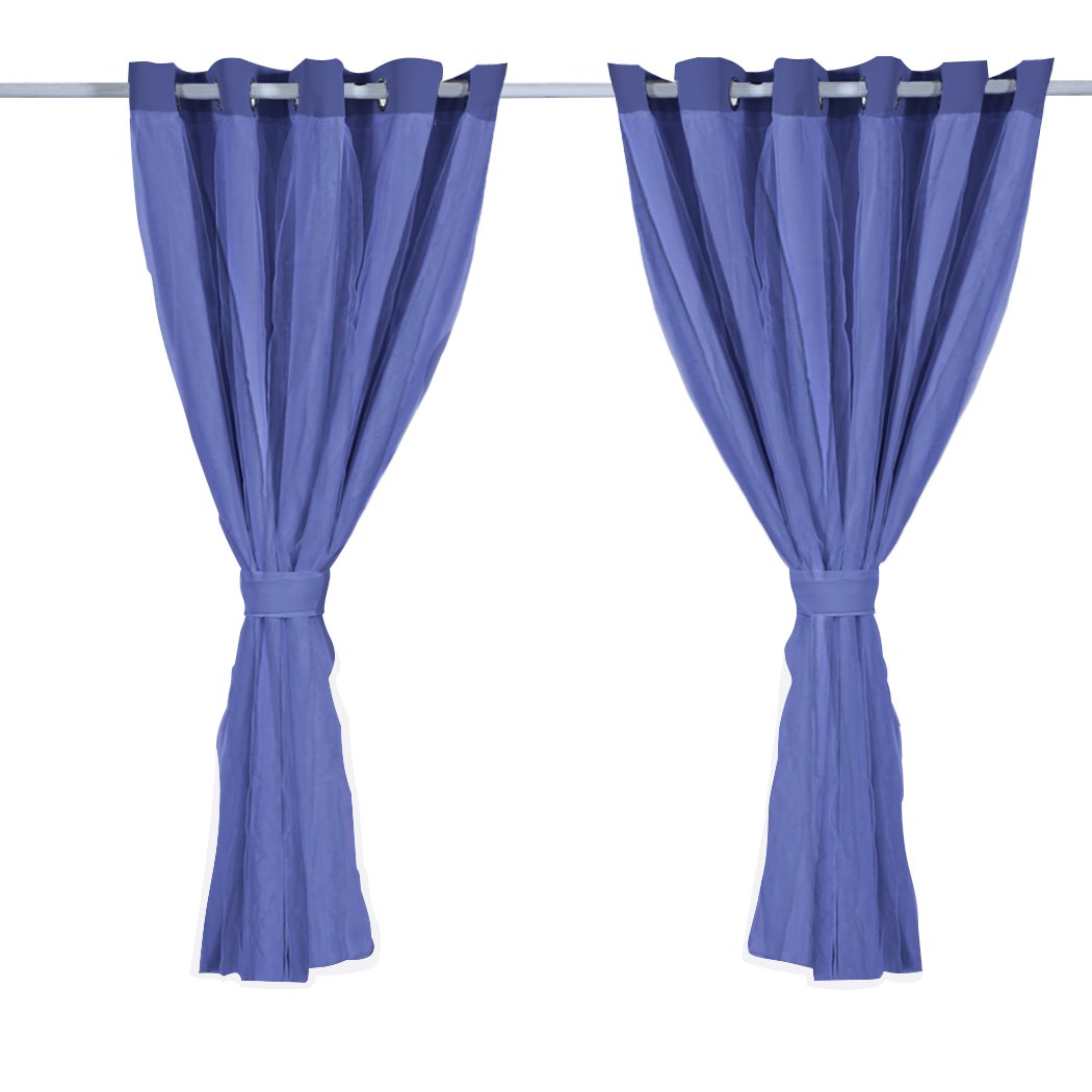 Two elegant blockout curtain panels with gauze, designed for room darkening and stylish decor.