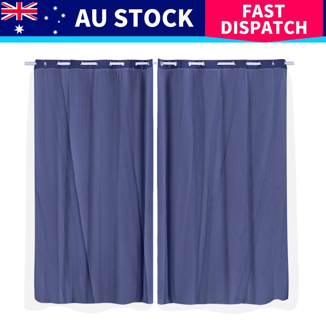 Two elegant blockout curtain panels with gauze, designed for room darkening and stylish decor.