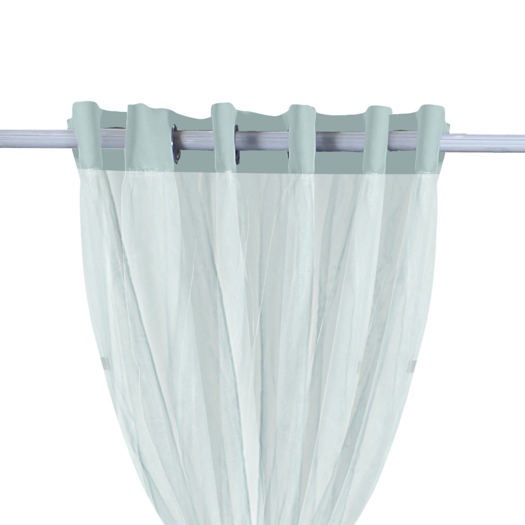 Two elegant blockout curtain panels with gauze, showcasing a stylish design and grommet top for easy hanging.