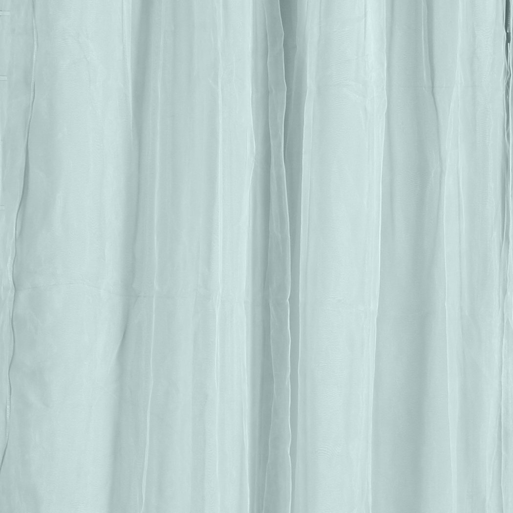 Two elegant blockout curtain panels with gauze, showcasing a stylish design and grommet top for easy hanging.