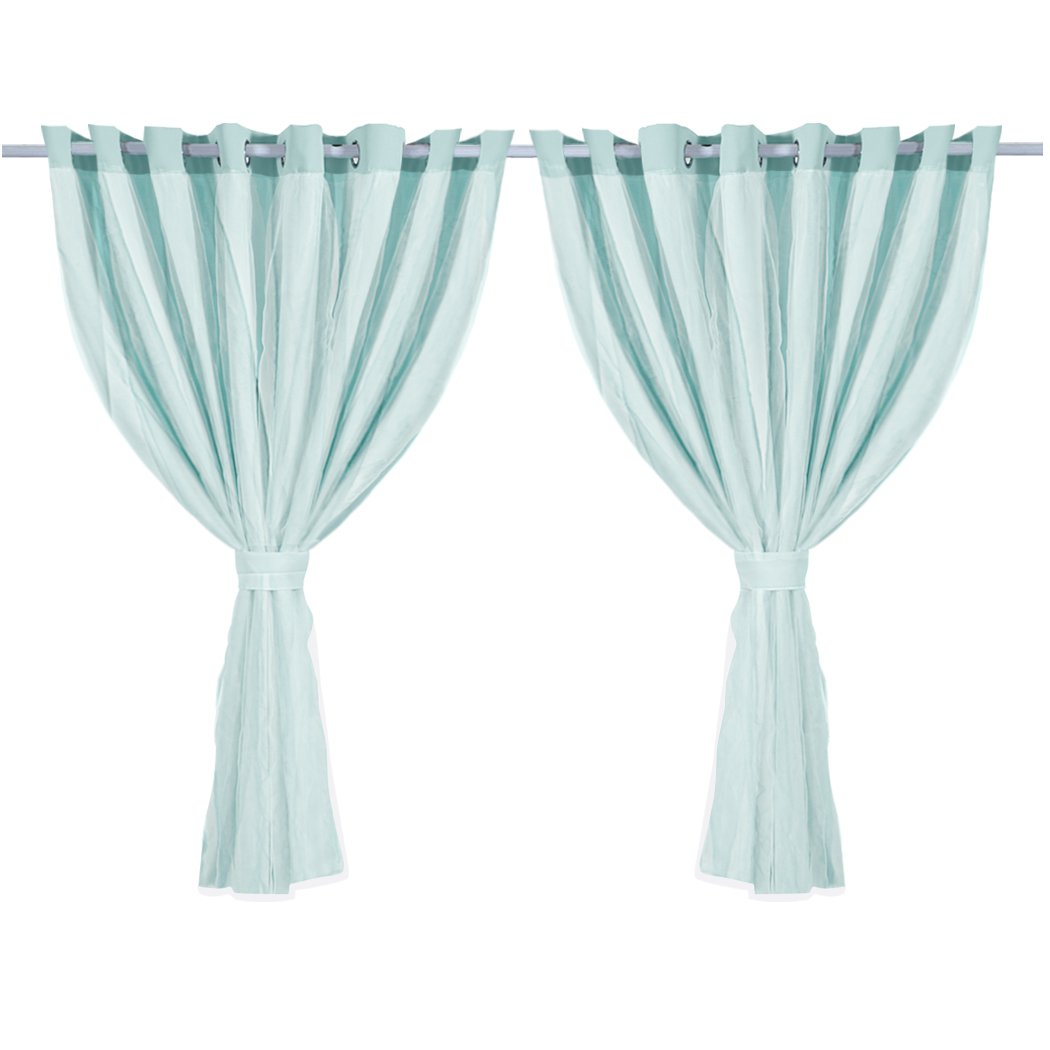 Two elegant blockout curtain panels with gauze, showcasing a modern design and grommet top for easy installation.