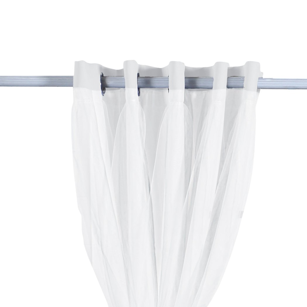 Two elegant blockout curtain panels with gauze, showcasing a rich texture and grommet top for easy hanging.